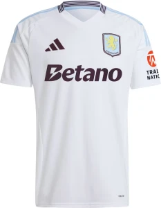Футболка Астон Вілла (Aston Villa) 2024-2025 виїзна біло-блакитно-бордова F0045