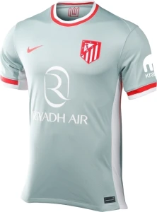 Футболка Атлетико Мадрид (Atletico Madrid) 2024-2025 виїзна сіро-біло-червона F0046