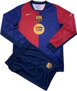 Футбольна форма з довгим рукавом Барселона (Barcelona) 2024-2025 домашня темно-синьо-червона F0074
