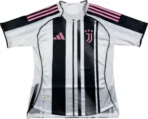 Футболка Ювентус (Juventus) 2025-2026 домашня біло-чорно-рожева F0230