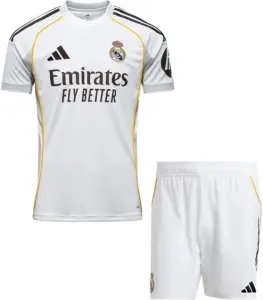 Футбольна форма Реал Мадрид (Real Madrid) 2025-2026 домашня біло-чорно-жовта F0248