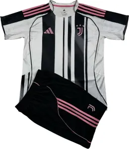 Футбольна форма Ювентус (Juventus) 2025-2026 домашня біло-чорно-рожева F0252