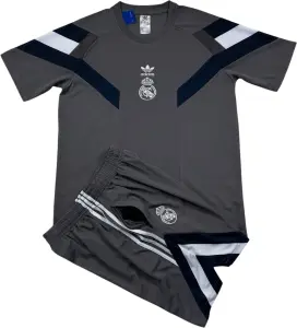 Футбольна форма Реал Мадрид (Real Madrid) 2025-2026 тренувальна сіро-темно-синьо-біла F0304