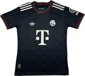 Футболка Баварія (Bayern Munich) 2025-2026 резервна чорно-зелено-червона F0312