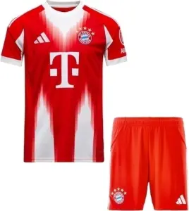 Футбольна форма дитяча Баварія (Bayern Munich) 2025-2026 домашня червоно-біла F0326