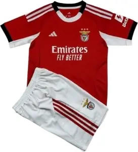 Футбольна форма дитяча Бенфіка (Benfica) 2025-2026 домашня червоно-біло-чорна F0329