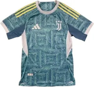 Футболка Ювентус (Juventus) 2025-2026 виїзна бірюзово-салатово-біла F0358