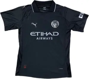 Футболка Манчестер Сіті (Manchester City) 2025-2026 резервна чорно-срібна F0376