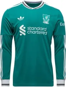 Футболка з довгим рукавом Ліверпуль (Liverpool) 2025-2026 резервна зелено-біла F0395