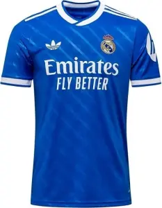Футболка Реал Мадрид (Real Madrid) 2025-2026 резервна синьо-біла F0407