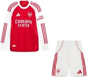 Футбольна форма з довгим рукавом Арсенал (Arsenal) 2025-2026 домашня червоно-біла F0410