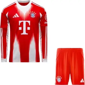 Футбольна форма з довгим рукавом Баварія (Bayern Munich) 2025-2026 домашня червоно-біла F0411