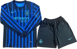 Футбольна форма з довгим рукавом Інтер (Inter Milan) 2025-2026 домашня чорно-синя F0409