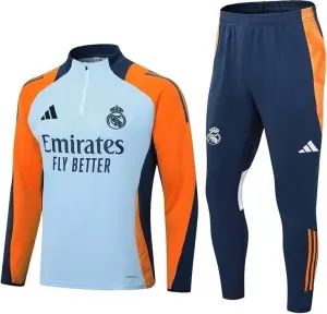 Спортивний костюм Реал Мадрид (Real Madrid) 2024-2025 блакитно-помаранчево-темно-синій F0474