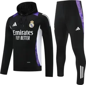Спортивний костюм з капюшоном Реал Мадрид (Real Madrid) 2025 чорно-фіолетово-білий F0441