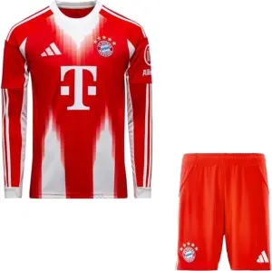 Футбольна форма з довгим рукавом дитяча Баварія (Bayern Munich) 2025-2026 домашня червоно-біла F0496