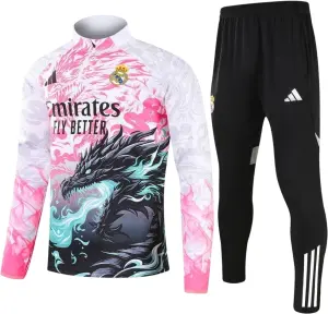 Спортивний костюм дитячий Реал Мадрид (Real Madrid) 2025-2026 біло-рожево-бірюзово-чорний F0512