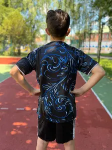 Футбольна форма дитяча збірної Аргентини 2026 Чемпіонат світу виїзна темно-синьо-синьо-блакитна F0590