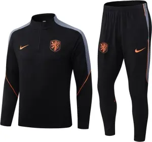 Спортивный костюм сборной Нидерландов 2026-2027 черно-серо-оранжевый F0618