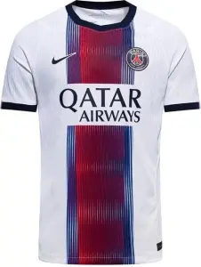 Футболка ПСЖ (PSG) 2026-2027 виїзна біло-червоно-темно-синя F0671