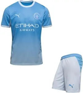 Футбольна форма дитяча Манчестер Сіті (Manchester City) 2026-2027 домашня блакитно-біла F0679