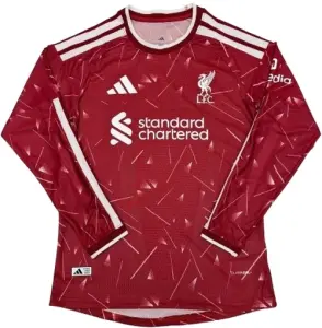 Футболка з довгим рукавом Ліверпуль (Liverpool) 2026-2027 домашня червоно-біла F0691