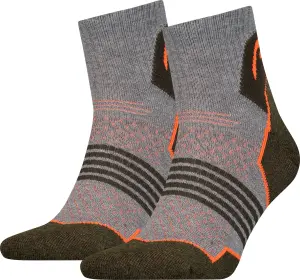 Носки Head HIKING QUARTER 2PPK UNISEX серо-оливково-оранжевые (2 пары) 781002001-159