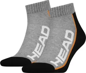 Шкарпетки Head STRIPE QUARTER 2-PACK сіро-чорно-помаранчеві (2 пари) 781009001-235
