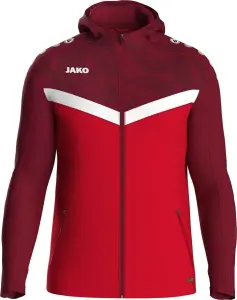 Олімпійка (мастерка) з капюшоном Jako ICONIC червоно-біло-бордова 6824-103