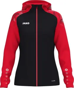 Олімпійка (мастерка) з капюшоном жіноча Jako SONIC чорно-червона 6826D-812