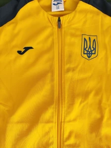 Олимпийка (мастерка) женская Joma UKRAINE желто-темно-синяя с гербом и надписью 901693.903-м