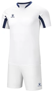 Комплект футбольной формы детский Kelme LEON бело-темно-синий 7351ZB3130.9112