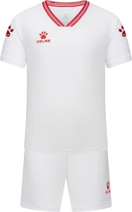 Комплект футбольної форми дитячий Kelme FARO біло-червоний 8451ZB3246.9107