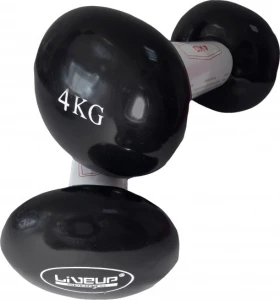 Гантели LiveUp VINYL DUMBBELL EGG HEAD черные (2 х 4,0 кг) LS2001-4