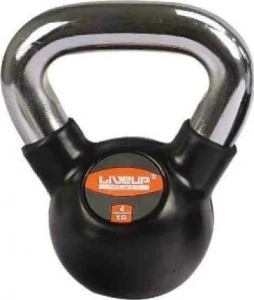 Гиря LiveUp RUBBER KETTEL DUMBELL чорна (4,0 кг) LS2044-4