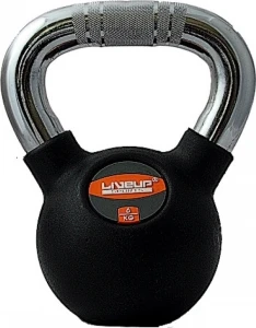 Гиря LiveUp RUBBER KETTEL DUMBELL чорна (6,0 кг) LS2044-6