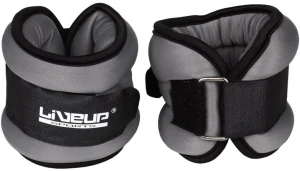 Утяжелители для лодыжки/запястья LiveUp WRIST/ANKLE WEIGHT черно-серые (2 х 1.0 кг) LS3049-1