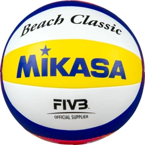 М'яч для пляжного волейболу Mikasa BEACH CLASSIC біло-жовто-темно-синьо-червоний Розмір 5 BV552C-WYBR