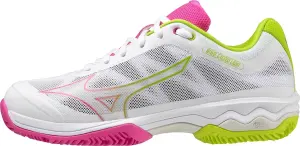 Кросівки тенісні жіночі Mizuno WAVE EXCEED LIGHT PADEL біло-рожево-лаймові 61GB2223-66