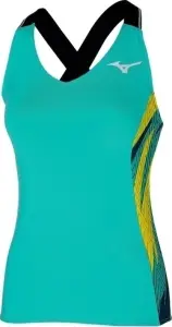 Майка для тенісу жіноча Mizuno PRINTED TANK бірюзово-жовто-темно-синя 62GA2201-13