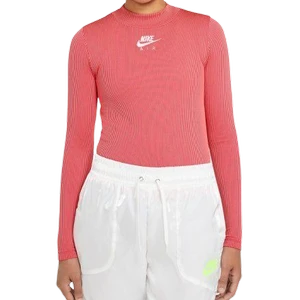 Футболки женская Nike NSW AIR MOCK LS RIB оранжево-серая CZ8634-615