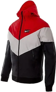 Ветровка Nike NSW WR JKT HD GX QS черно-красная AJ1396-658