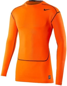 Термобелье футболка д/р Nike PRO COMBAT HYPERCOOL оранжевая 636143-803