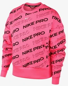 Світшот жіночий Nike Pro Fleece Crew Print рожевий CJ3588-010