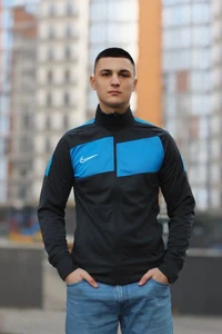 Олимпийка (мастерка) Nike Dry Academy Pro Jacket черно-голубая BV6918-067