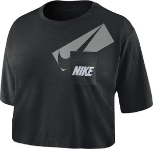 Футболка жіноча Nike DRY GRX CROP TOP чорно-сіра DC7189-010