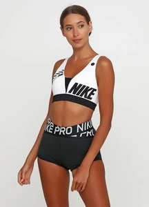 Топік жіночий Nike SPORT DISTRICT INDY PLUNGE біло-чорний AQ0138-100