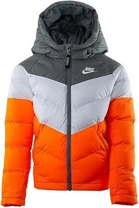 Куртка подростковая Nike NSW SYNTHETIC FILL JACKET оранжево-бело-серая CU9157-025