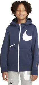 Толстовка подростковая Nike SWOOSH FLC FZ темно-синяя DD8637-437