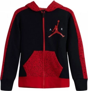 Толстовка підліткова Nike JORDAN JDB AIR SPECKLE FLC FZ HOODIE чорно-червона 95B778-023